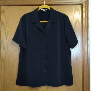 Black Button up Blouse , XL